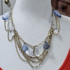 3/$15Multi Strand  Blue Teardrop Necklace